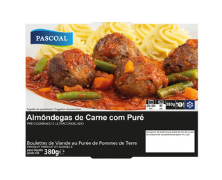 Almondegas de Carne com Puré 380g - congelado