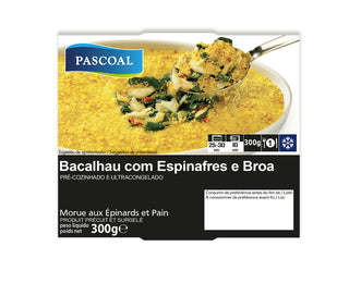 Bacalhau com Espinafres e Broa 300g - congelado